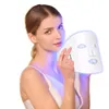 PDT LED Light Facial Skin Rejuvevenations enfrenta Terapia com m￡scara de silicone el￩trica com escudo de cuidados com a pele amarelo azul azul vermelho