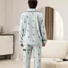 M￤ns s￶mnkl￤der M￤n vinter tjockare pyjamas s￤tter manlig l￥ng s￶mn varm flanell plus 6xl storlek korall fleece hemkl￤der hemkl￤der pyjama