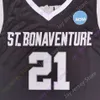 Mitch 2020 New NCAA College St. Bonaventure Bona Bonnies tröjor 21 Osun Osunniyi Basketball Jersey Black All Stitched