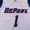 MITCH 2020 NEW NCAA COLLEGE DEPAUL BLUE DEMONS JERSEYS 1 ROMEO WEEMSバスケットボールジャージーホワイトオールステッチサイズの男性青年大人