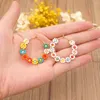 Hoopörhängen Go2Boho White Daisy Earring Miyuki Pärlor Färgglada blommaörring Uttalande för kvinnor 2022 Summer Handgjorda smycken