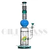 14 pollici big dab rig tubi dell'acqua in vetro riciclatore bong usa colori narghilè perfetto fution piattaforme petrolifere gear perc bong con chiodo al quarzo cenere ciotola catcher