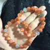 Strand 1 Pc Natural Arusha Sunstone Bracelet Round Beads Crystal Healing Stone Fashion Jewelry Gift For Women