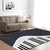 Teppiche Nordischer Stil Wohnzimmer Dekoration Weiß Schwarz Klaviertastatur Notizen Weiches Flanell Bett Fußmatten Teppich Teppiche