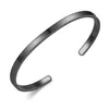 Simple 4MM Thin Cuff Bangle Stainless Steel Smooth Open Ring C Bracelet for Women Men Delicate Wristband Bangles Lovers Jewelry