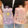 ウォーターボトル1.4L女の子のための大容量のボトルストローカップ