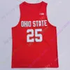 MITCH 2020 NEW NCAA OHIO STATE BUCKEYESジャージ25 Kyle Young College Basketball Jersey Red Gray Size Youth Adult Adult Embroidery