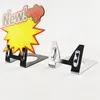 Retail Supplies L Type POP Metal Stainless Steel Price Label Tag Paper Sign Card Display Clips Holders Stands Bread Shop Promotions 20pcs