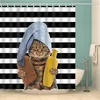 Shower Curtains Arrival Cat 3D Print Bathroom Waterproof Polyester Octopus Washable Bath Decor with 12 Hook 220922