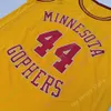 Mitch 2020 New NCAA Minnesota Golden Gophers Tröjor 44 Kevin McHale College Basketball Jersey Gul storlek Ungdom Vuxen