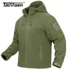 Men's Jackets TACVASEN Spring Winter Fleece With Hoodie Mens Tactical Full-Zip Up Outdoor Windproof Hooded Warm Work Coat 220924