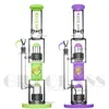 16 pouces double couche pneu narguilé dab rig Délicat perclateur eau en verre bong avec tuyau de recycleur d'ongles en quartz Oil Rigs Pipes