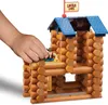 toys Model Building Kits Edition Village 327 Pieces Real Wood Logs Ages 3 Retro Building Gift Set for Boys/Girls-Creative