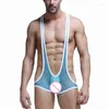 Undershirts See Through Men Bodysuit Male Sexy Mini Boxers Underwear Mesh Undershirt Wrestling Singlet Gay One-Piece Leotard Jumpsuits