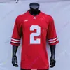 Mitch 2020 Nieuwe NCAA Ohio State Buckeyes Jerseys 2 Chris Olave College voetbalshirt Red Size jeugd volwassene allemaal gestikt