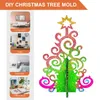 Рождественские украшения 3D DIY Crystal Epoxy Resin Плесень Merry Tree Letter Letter Силиконовая плесень для искусства рождественский стол