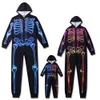 Família combinações de roupas de halloween pijamas moda colorida crânio impressão de halloween familiar correspondente terno-filho-filho de férias roupas de bebê 220922