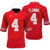 Mitch 2020 New NCAA Ohio State Buckeyes Jerseys 4 Julian Fleming College Football Jersey Red Size Youth Adult All Stitched