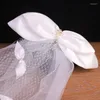 Headpieces Bridal Headdress Korean Satin Bow Veil Short Engagement Wedding Hair Accessories