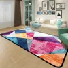 Carpets Colorful Spliced For Parlor Soft Flannel Living Room Area Rug Geometric Design Carpet Cloakroom Bedroom Anti-Slip Mat