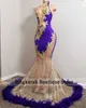 Abiti da festa di lusso sexy sirena viola abiti da ballo perle appliques piume perline abito da festa di compleanno abiti formali Robe De Bal 220923