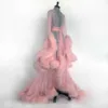 Party Dresses Pink Bathrobes Nightwear Luxury Fur Belt Illusion Wedding Party Sleepwear Custom Made Nightgowns Robes Pregant Pograph 220923