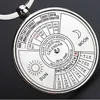 Perpetual kalender Keychain Sun Moon Compass Keyring Valentijnsdag Paar Gift Metal Compass Key Chain Pendant Bottle Opener