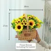 Decorative Flowers High Quality Artificial Flower Bonsai Silk Sunflower With Basket For Home Garden Party Wedding Table Center Decoration