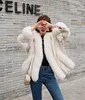 Dames s fur faux winter jas real natuurlijke nerts plice gestreepte jas vrouwen dik warme bovenkleding streetwear los luxe 220926