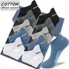 Chaussettes pour hommes de haute qualité 10pairs hommes coton sports d'été respirant cheville maille décontracté athlétique coupe mince courte plus taille 39-48 220924