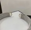 Mulheres Homens Silve Bracelete Cuff Bangle Designer Vintage Marca Marca Dupla Padrão Bangles Jóias Femininas Alta Qualidade