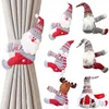 Decora￧￵es de Natal Papai Noel Claus Elk Curtain Buckle Doll Ornament Merry Decoration for Home Xmas Gifts Navidad Ano 2023 220924