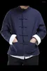 Giacche da uomo 2022 Cappotto di lino in cotone stile cinese da uomo autunno Cappotto da uomo in kimono allentato Cardigan da uomo Capispalla in tinta unita maschile M-5XL