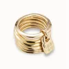 Pierścienie klastrowe wersja UNO DE 50 modne posrebrzane 14k żółte złoto pierścionek z wiszącą ozdobą biżuteria niszowa prezent 220922