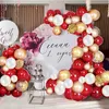 Kit arco ghirlanda di palloncini rossi bianchi Simulazione oro Foglie Coriandoli Ballon per San Valentino Baby Shower Matrimonio Compleanno Festa Decor