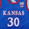 Mitch 2020 New NCAA Kansas Jayhawks Jerseys 30 Ochai Agbaji College Basketball Jersey Blue Size Youth Adult