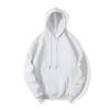 Men s Hoodies sweatshirts mode witte mannen hiphop streetwear casual elasticiteit massieve kleur fleece dik warme schroefdraad manchetten 220922