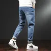 Heren jeans heren plus fluweel dikke losse winter trendy hong kong stijl warme harem broek mannelijk merk fleece denim broek 220923