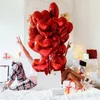 50pcs 18inch rose or rouge rose amour feuille coeur hélium de mariage de mariage ballons de fête de la Saint-Valentin