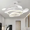 Modern LED Black Ceiling Fans With Lights Dining Room Living Kitchen Fan Remote Control 220V