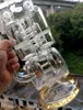 Large 18 inch Glass Water Bong Hookahs Honeycomb Filters Recycler Yellow Oil Dab Rigs Smoking Pipe with 14mm female joint