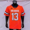 Mitch 2020 NY NCAA Syracuse Jerseys 13 Devito College Football Jersey Orange Size Youth Adult Brodery