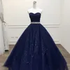 Платья для вечеринок vestido de noiva Роскошное темно -синее синий цвет