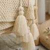 Filtar tjock fleece -filt med Tassel Nordic Beddrage On the Bed Kawaii Room Decor Luxury Sofa Decoration in Bedroom