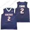 Mitch 2021 Final Four New NCAA College Gonzaga Jerseys 2 Drew Timme Basketball Jersey Blanc Marine Taille Jeune Adulte