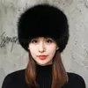 ベレー帽の女性の冬の暖かい耳の保護帽子tjicked windproof Fur with tail盆地