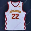 Mitch 2020 New NCAA College Iowa State Cyclones Jerseys 22 Haliburton Basketball Jersey Bianco Taglia Youth Adult