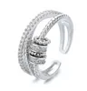 Simple Double-Line Smart Ring Female Personality Style Diamond Rotating Accessories