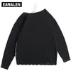 Men's Sweaters Harajuku personality hole jumper knitted sweater women's Korean-style oversized pullover thick grandpa ugly sweater aesthetic 220926