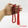 Strand Red Harts Tasbih Muslim Prayer Beads Rosary Cotton Tassel Islamic Gift Arabic Fashion Armband Accessories Juveler